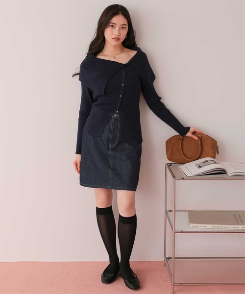 titivate(ティティベイト)の「デニムミニスカート(デニムスカート・レディース・ブラック/インディゴブルー/ブラウン/ライトベージュ・S/M/L)」の19枚目の写真