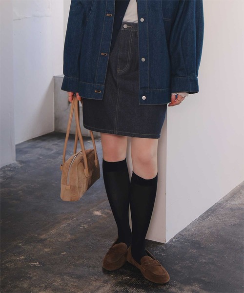 titivate(ティティベイト)の「デニムミニスカート(デニムスカート・レディース・ブラック/インディゴブルー/ブラウン/ライトベージュ・S/M/L)」の18枚目の写真