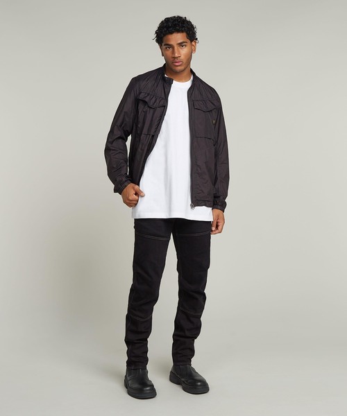 G-STAR(ジースター)の「ROVIC OVERSHIRT/ミリタリーディテールナイロンジップアップジャケット(ナイロンジャケット・メンズ・ダークブラック・MEDIUM/SMALL/LARGE/X-SMALL/X-LARGE)」の2枚目の写真