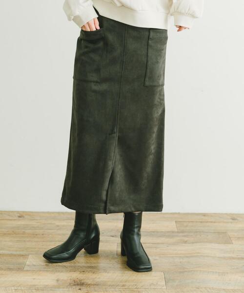 ITEMS URBANRESEARCH(アイテムズ アーバンリサーチ)の「フェイクスエードタイトスカート(スカート・レディース・モカ/スミクロ/カーキ/アイボリー・FREE)」の3枚目の写真