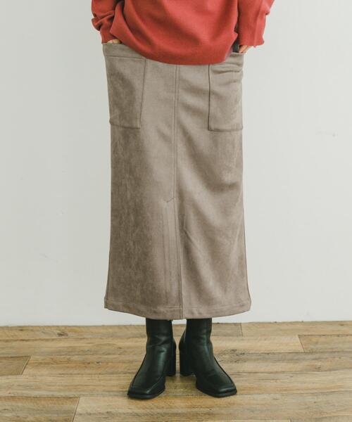 ITEMS URBANRESEARCH(アイテムズ アーバンリサーチ)の「フェイクスエードタイトスカート(スカート・レディース・モカ/スミクロ/カーキ/アイボリー・FREE)」の1枚目の写真