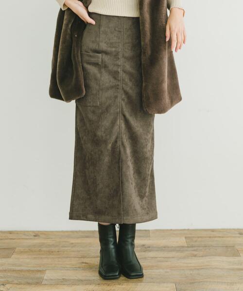 ITEMS URBANRESEARCH(アイテムズ アーバンリサーチ)の「フェイクスエードタイトスカート(スカート・レディース・モカ/スミクロ/カーキ/アイボリー・FREE)」の8枚目の写真