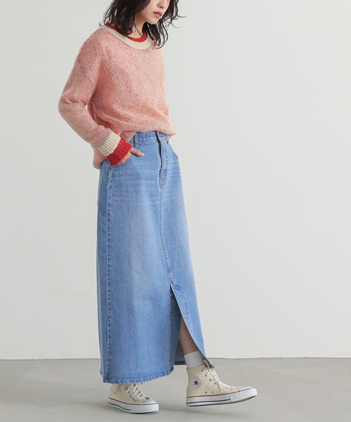 n'OrLABEL（ノアールレーベル）の「『ストレッチデニムナロースカート』（デニムスカート・レディース・ネイビー/グレー/ブルー・3L/S～Ｍ/L～LL）」の3枚目の写真