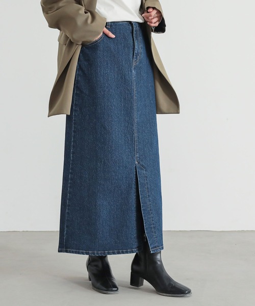 n'OrLABEL（ノアールレーベル）の「『ストレッチデニムナロースカート』（デニムスカート・レディース・ネイビー/グレー/ブルー・3L/S～Ｍ/L～LL）」の4枚目の写真