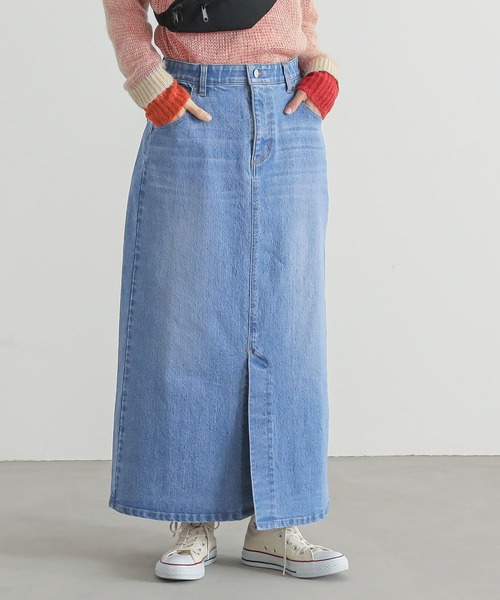 n'OrLABEL（ノアールレーベル）の「『ストレッチデニムナロースカート』（デニムスカート・レディース・ネイビー/グレー/ブルー・3L/S～Ｍ/L～LL）」の5枚目の写真