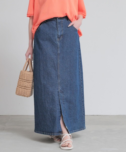 n'OrLABEL（ノアールレーベル）の「『ストレッチデニムナロースカート』（デニムスカート・レディース・ネイビー/グレー/ブルー・3L/S～Ｍ/L～LL）」の8枚目の写真