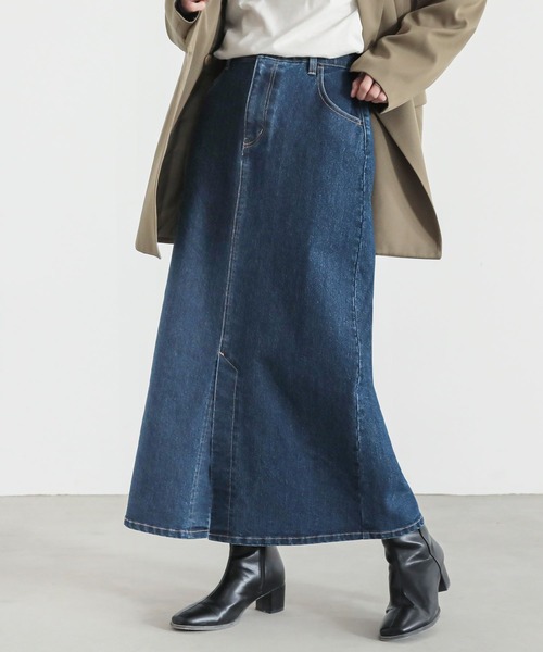 n'OrLABEL（ノアールレーベル）の「『ストレッチデニムナロースカート』（デニムスカート・レディース・ネイビー/グレー/ブルー・3L/S～Ｍ/L～LL）」の14枚目の写真
