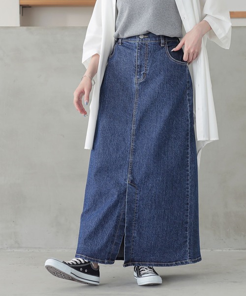 n'OrLABEL（ノアールレーベル）の「『ストレッチデニムナロースカート』（デニムスカート・レディース・ネイビー/グレー/ブルー・3L/S～Ｍ/L～LL）」の15枚目の写真