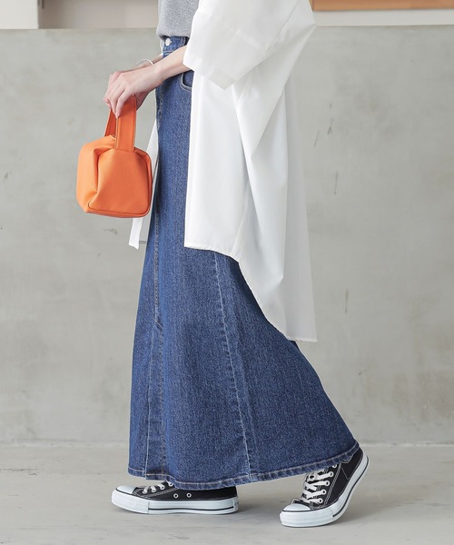 n'OrLABEL（ノアールレーベル）の「『ストレッチデニムナロースカート』（デニムスカート・レディース・ネイビー/グレー/ブルー・3L/S～Ｍ/L～LL）」の17枚目の写真