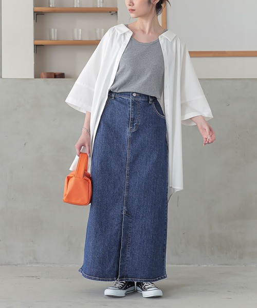 n'OrLABEL（ノアールレーベル）の「『ストレッチデニムナロースカート』（デニムスカート・レディース・ネイビー/グレー/ブルー・3L/S～Ｍ/L～LL）」の18枚目の写真