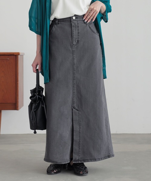 n'OrLABEL（ノアールレーベル）の「『ストレッチデニムナロースカート』（デニムスカート・レディース・ネイビー/グレー/ブルー・3L/S～Ｍ/L～LL）」の21枚目の写真