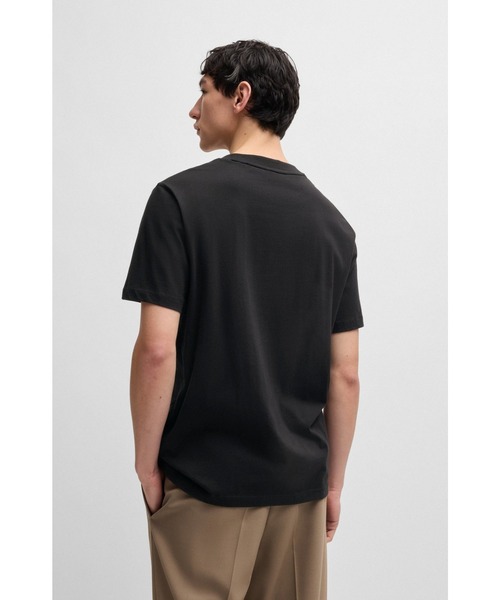 HUGO（ヒューゴ）の「コットンジャージー Tシャツ ジオメトリックロゴエンブロイダリー（Tシャツ/カットソー・メンズ・ブラック/ホワイト・XXL/XL/L/M/S/XS）」の4枚目の写真