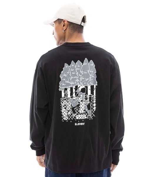 ELEMENT(エレメント)の「ELEMENT メンズ KSK BACK TO NATURE LS ロンT/エレメントバックプリント長袖ロンT(Tシャツ/カットソー・メンズ・ブラック/ホワイト/ベージュ・MEDIUM/LARGE/X-LARGE)」の3枚目の写真