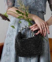 &Robu.（アンドロブ）の「ラインストーンパールハンドルバッグ オケージョン 結婚式 お呼ばれ パーティ（ハンドバッグ）」