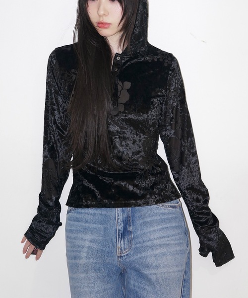 igi ベロアフーディー OPAL VELOUR HOODIE TEE / ベロアフーディー（パーカー）｜igi