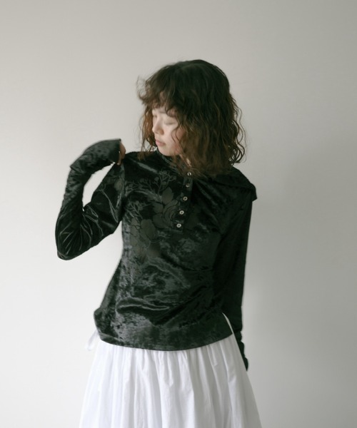OPAL VELOUR HOODIE TEE / ベロアフーディー（パーカー）｜igi