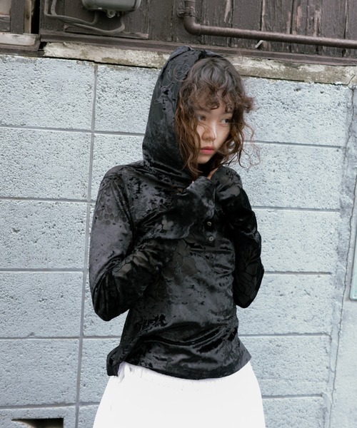 【限定品】 OPAL VELOUR HOODIE TEE / ベロアフーディー（パーカー）｜igi トップス