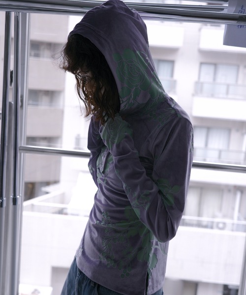 OPAL VELOUR HOODIE TEE / ベロアフーディー（パーカー）｜igi