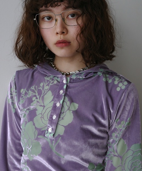 OPAL VELOUR HOODIE TEE / ベロアフーディー（パーカー）｜igi