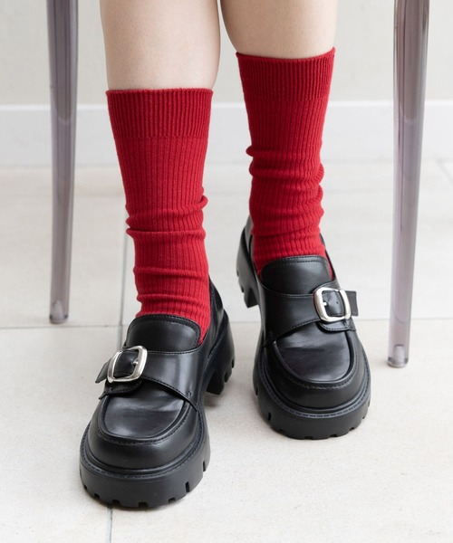 RAGEBLUE（レイジブルー）の「抗菌・防臭/トラックソール厚底コインローファー（ローファー・レディース・ブラック/その他8/ブラウン・MEDIUM/LARGE）」の3枚目の写真