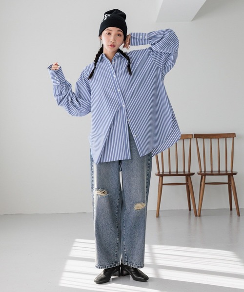 LOWRYS FARM（ローリーズファーム）の「ＴＨＥＭＥＴ　ＫＮＩＴ　ＮＥ　283952（ニットキャップ/ビーニー・レディース・ホワイト/ブラック・FREE）」の3枚目の写真