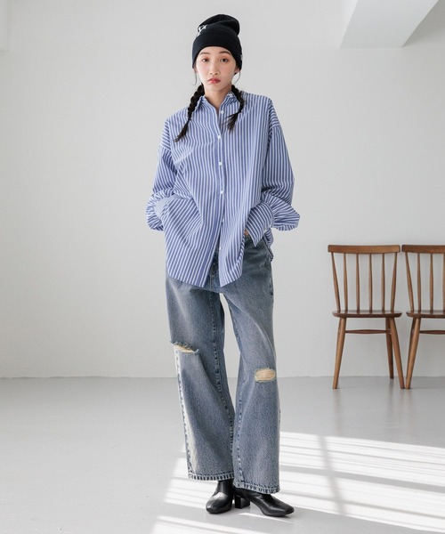 LOWRYS FARM（ローリーズファーム）の「ＴＨＥＭＥＴ　ＫＮＩＴ　ＮＥ　283952（ニットキャップ/ビーニー・レディース・ホワイト/ブラック・FREE）」の5枚目の写真