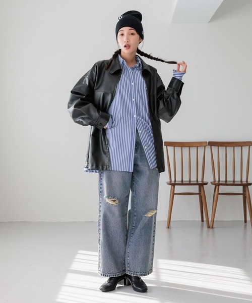 LOWRYS FARM（ローリーズファーム）の「ＴＨＥＭＥＴ　ＫＮＩＴ　ＮＥ　283952（ニットキャップ/ビーニー・レディース・ホワイト/ブラック・FREE）」の20枚目の写真