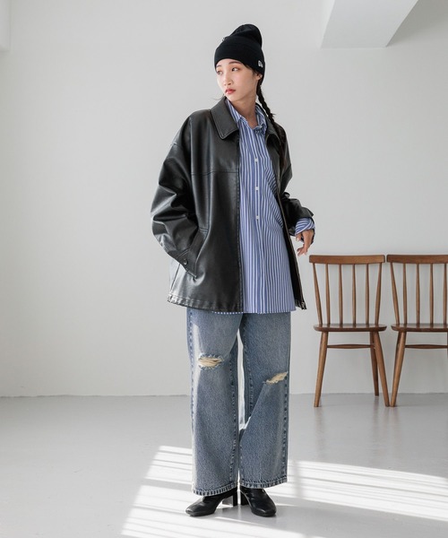 LOWRYS FARM（ローリーズファーム）の「ＴＨＥＭＥＴ　ＫＮＩＴ　ＮＥ　283952（ニットキャップ/ビーニー・レディース・ホワイト/ブラック・FREE）」の21枚目の写真