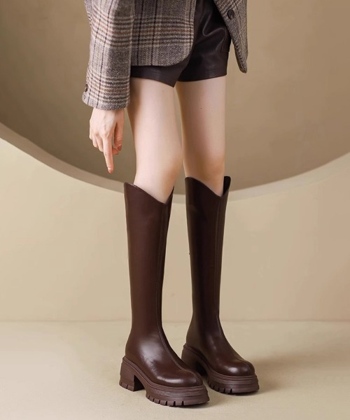Miniministore(ミニミニストア)の「ロングブーツ 厚底ブーツレディース韓国風(ブーツ・レディース・ブラック/ブラウン・25.0cm/24.0cm/23.0cm/24.5cm/23.5cm/22.5cm)」の9枚目の写真