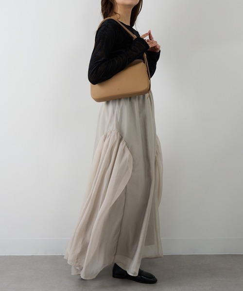 &MyuQ(アンドミューク)の「【&MyuQ】追加入荷 UPIS ソフトショルダーバッグ(ハンドバッグ・レディース・ブラック/ライトベージュ・FREE)」の3枚目の写真
