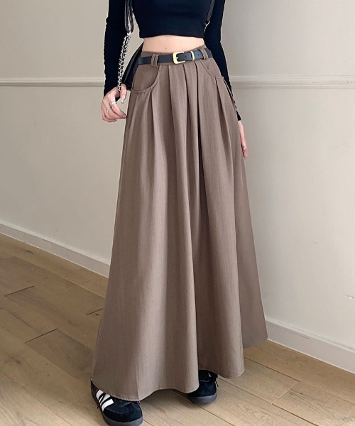 Per sist ence（パーシエンス）の「Aラインロングスカート（スカート・レディース・ブラック/ブラウン/ホワイト・LARGE/MEDIUM）」の3枚目の写真