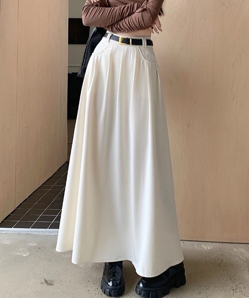 【関税込み】AARON ESH ロングスカート SHIPS any:〈洗濯機可能〉スカラップ カットワーク レース