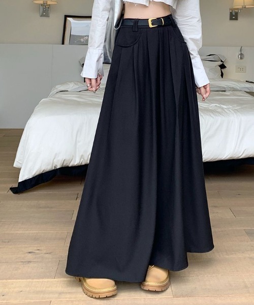 Per sist ence（パーシエンス）の「Aラインロングスカート（スカート・レディース・ブラック/ブラウン/ホワイト・LARGE/MEDIUM）」の2枚目の写真