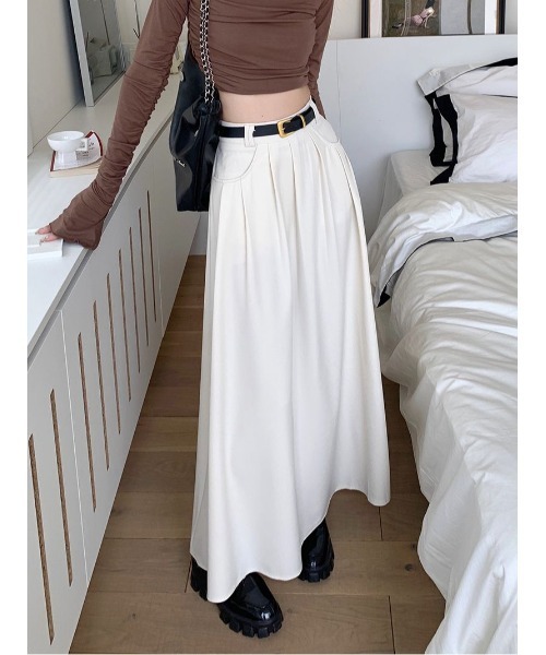 Per sist ence（パーシエンス）の「Aラインロングスカート（スカート・レディース・ブラック/ブラウン/ホワイト・LARGE/MEDIUM）」の7枚目の写真