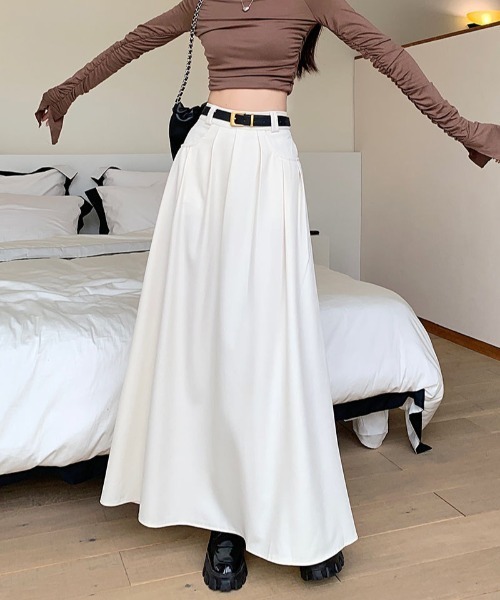 Per sist ence（パーシエンス）の「Aラインロングスカート（スカート・レディース・ブラック/ブラウン/ホワイト・LARGE/MEDIUM）」の9枚目の写真