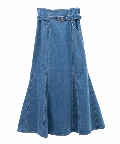 31 Sons de mode（トランテアン　ソン　ドゥ　モード）の「ベルト付きデニムマーメイドスカート（スカート・レディース・ブルー/インディゴブルー・38/36）」の22枚目の写真