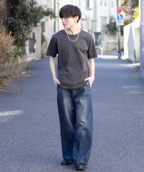 Mossimo（モッシモ）の「MOSSIMO ブロークンストライプT（Tシャツ/カットソー・メンズ・ホワイト×ブラック/チャコールグレー×ブラック・S/M/L/XL）」の18枚目の写真