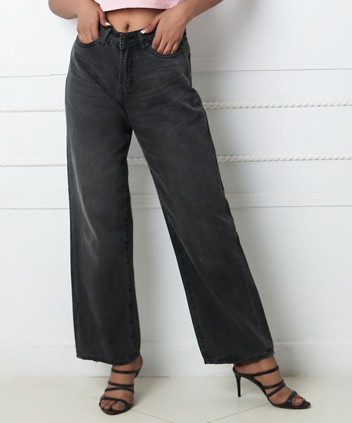 London Denim（ロンドンデニム）の「London Denm (Grange) Straight Loose boys cut/ ストレート ボーイフレンドデニム（デニムパンツ・レディース・グレー系その他/ライトグレー/ブラック・S/M/L/LL）」の3枚目の写真