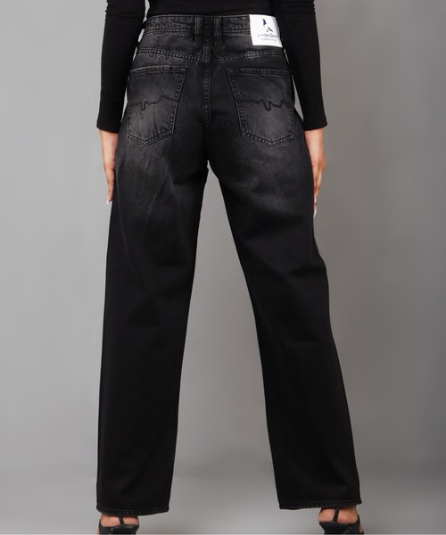 London Denim（ロンドンデニム）の「London Denm (Grange) Straight Loose boys cut/ ストレート ボーイフレンドデニム（デニムパンツ・レディース・グレー系その他/ライトグレー/ブラック・S/M/L/LL）」の8枚目の写真