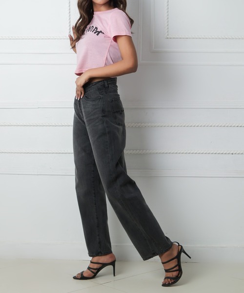 London Denim（ロンドンデニム）の「London Denm (Grange) Straight Loose boys cut/ ストレート ボーイフレンドデニム（デニムパンツ・レディース・グレー系その他/ライトグレー/ブラック・S/M/L/LL）」の14枚目の写真