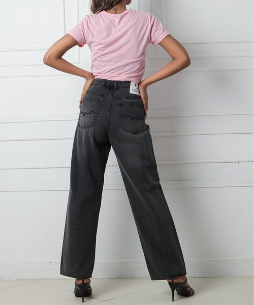 London Denim（ロンドンデニム）の「London Denm (Grange) Straight Loose boys cut/ ストレート ボーイフレンドデニム（デニムパンツ・レディース・グレー系その他/ライトグレー/ブラック・S/M/L/LL）」の15枚目の写真