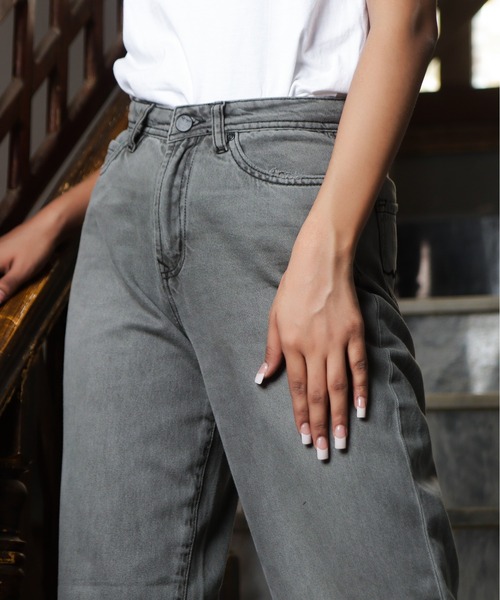 London Denim（ロンドンデニム）の「London Denm (Grange) Straight Loose boys cut/ ストレート ボーイフレンドデニム（デニムパンツ・レディース・グレー系その他/ライトグレー/ブラック・S/M/L/LL）」の12枚目の写真