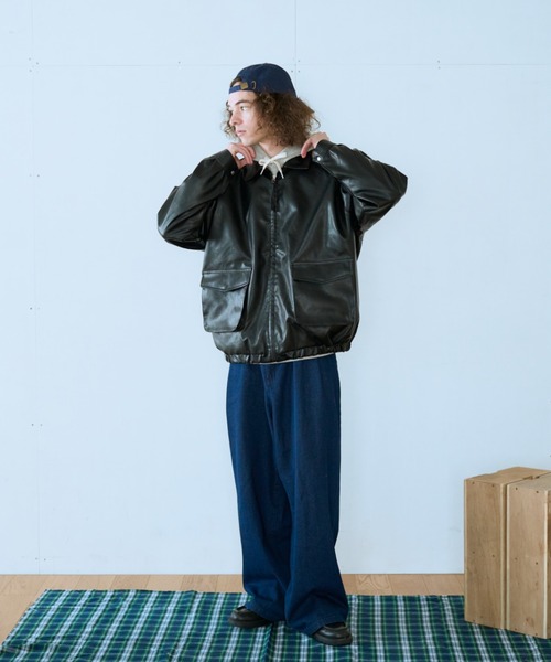 BROKEN BASE（ブロークンベース）の「フェイクレザーブルゾン（ブルゾン・メンズ・ブラウン系/ブラック系・LARGE/MEDIUM/SMALL）」の5枚目の写真