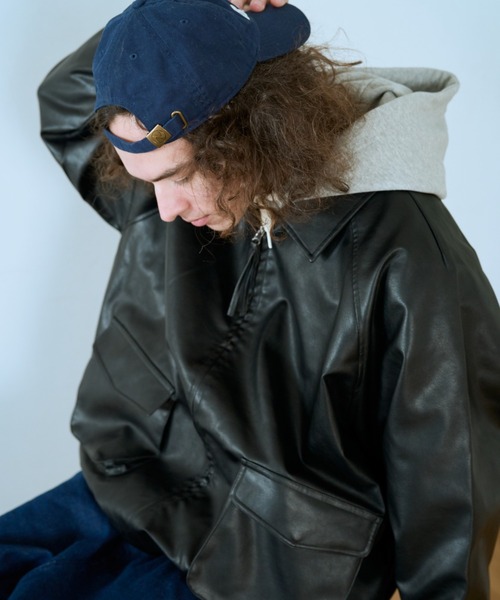 BROKEN BASE（ブロークンベース）の「フェイクレザーブルゾン（ブルゾン・メンズ・ブラウン系/ブラック系・LARGE/MEDIUM/SMALL）」の14枚目の写真