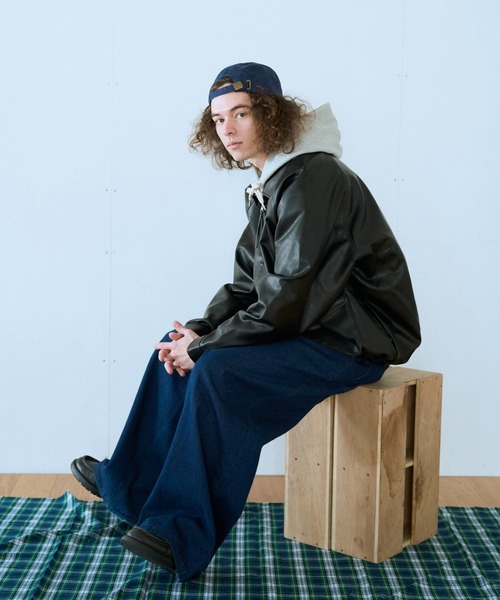 BROKEN BASE（ブロークンベース）の「フェイクレザーブルゾン（ブルゾン・メンズ・ブラウン系/ブラック系・LARGE/MEDIUM/SMALL）」の6枚目の写真