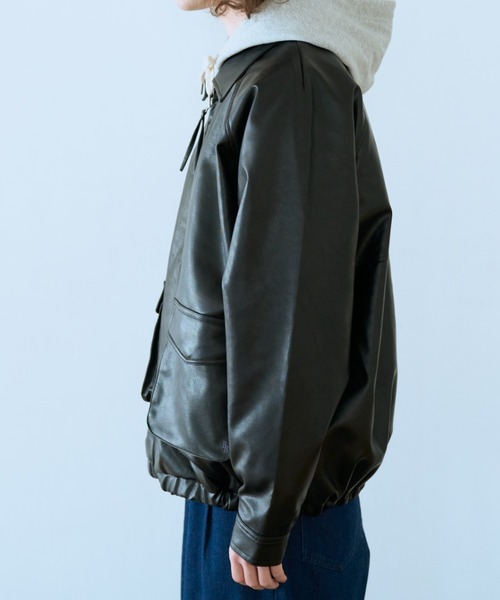 BROKEN BASE（ブロークンベース）の「フェイクレザーブルゾン（ブルゾン・メンズ・ブラウン系/ブラック系・LARGE/MEDIUM/SMALL）」の16枚目の写真