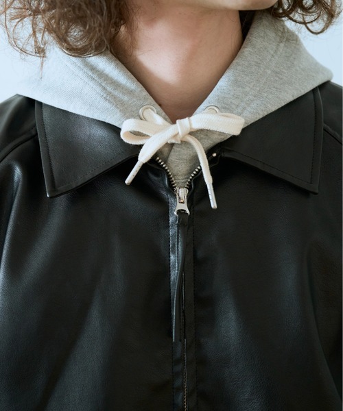BROKEN BASE（ブロークンベース）の「フェイクレザーブルゾン（ブルゾン・メンズ・ブラウン系/ブラック系・LARGE/MEDIUM/SMALL）」の21枚目の写真