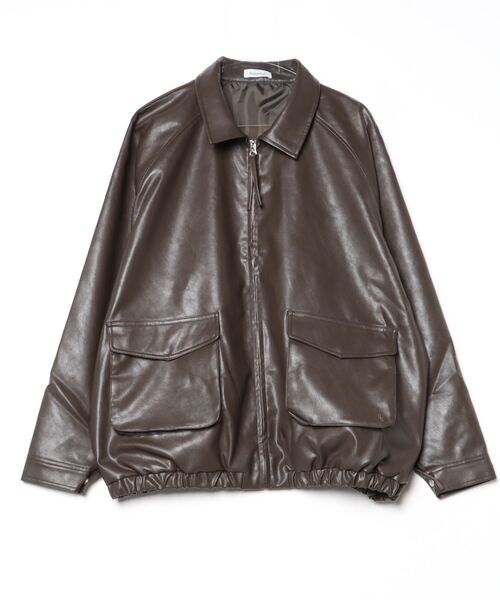 BROKEN BASE（ブロークンベース）の「フェイクレザーブルゾン（ブルゾン・メンズ・ブラウン系/ブラック系・LARGE/MEDIUM/SMALL）」の10枚目の写真