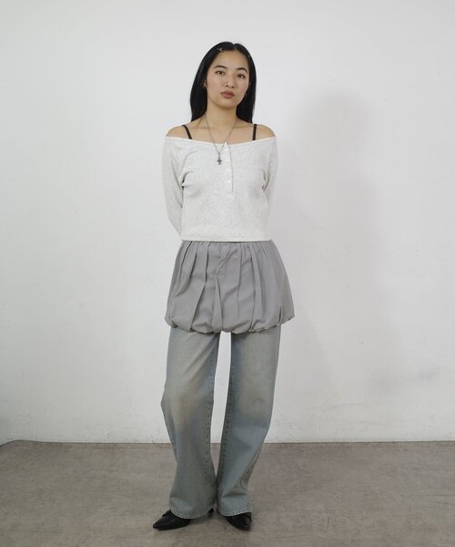 WHO'S WHO gallery（フーズフーギャラリー）の「バルーンスカート（スカート・レディース・グレー/ホワイト/ブラック/ブラック系その他・FREE）」の20枚目の写真