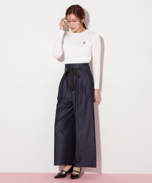 JILL by JILL STUART（ジルバイジルスチュアート）の「◇ミニブークレーケーブルニット（ニット/セーター・レディース・ピンク/ホワイト/ラベンダー/ネイビー・FREE）」の17枚目の写真